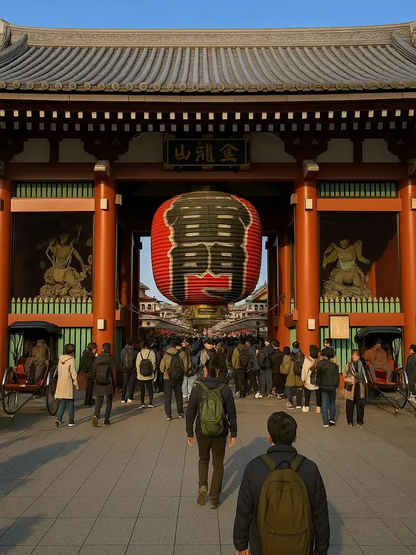 Kaminarimon, the Thunder Gate in Asakusa, today